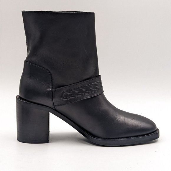 Aquatalia Women Evette Calf Dressy Office Chunky Leather Italian Boots sz 7.5 - Picture 3 of 9